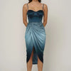 Sapphire Rush Gradient Midi Dress