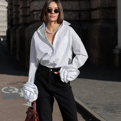 Chemise à manches longues à fleurs et coutures Bloomline 