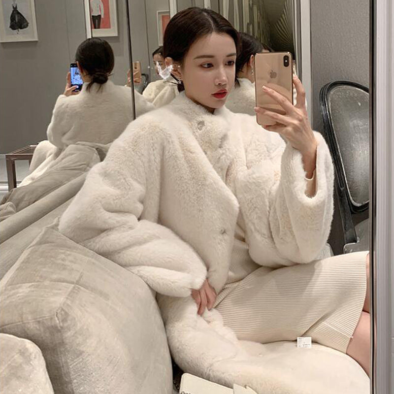 Stay Cozy  Thick Lamb Fur Coat