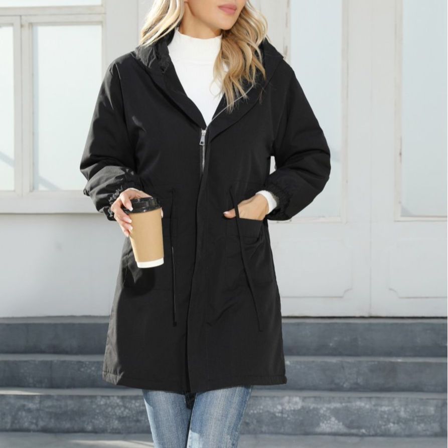 Flincter Hooded Fleece Trench Coat