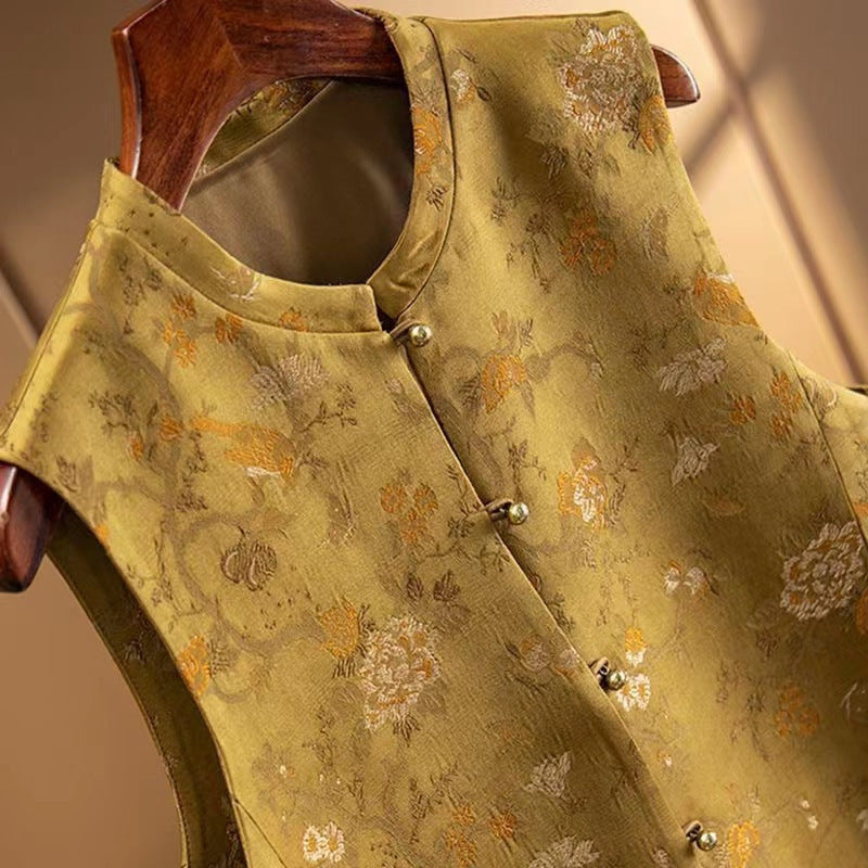 Vintage Satin Silk A-Line Vest