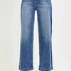 RISEN Elastic Band High Rise Cropped Wide Jeans