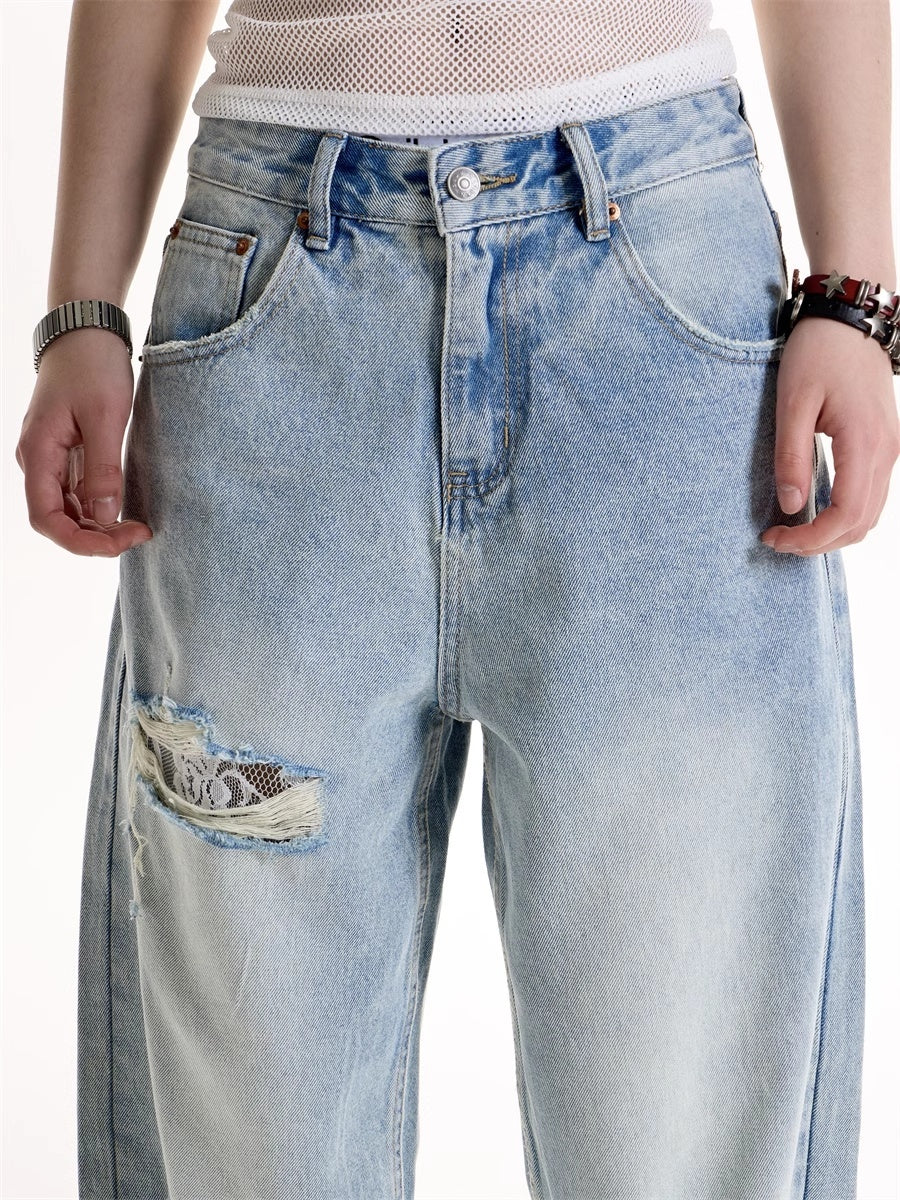 No Rules Distressed Wide Leg Jeans 