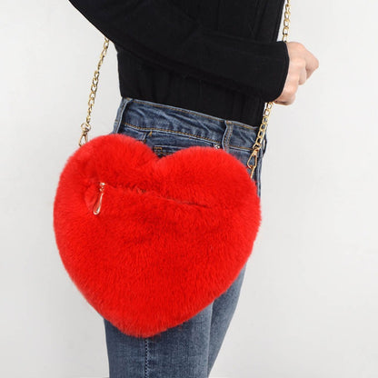 Love Plush Chain Shoulder Bag for Women – Valentine's Day Party Bag