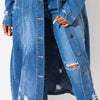 Long Sleeve Raw Hem Denim Jacket