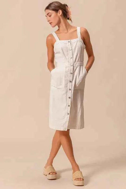 White Pinnafore Sleeveless dress