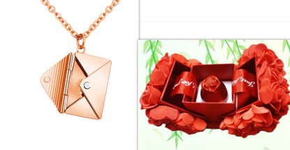 Lover Letter Pendant - Fashion Jewelry Envelope Necklace for Women