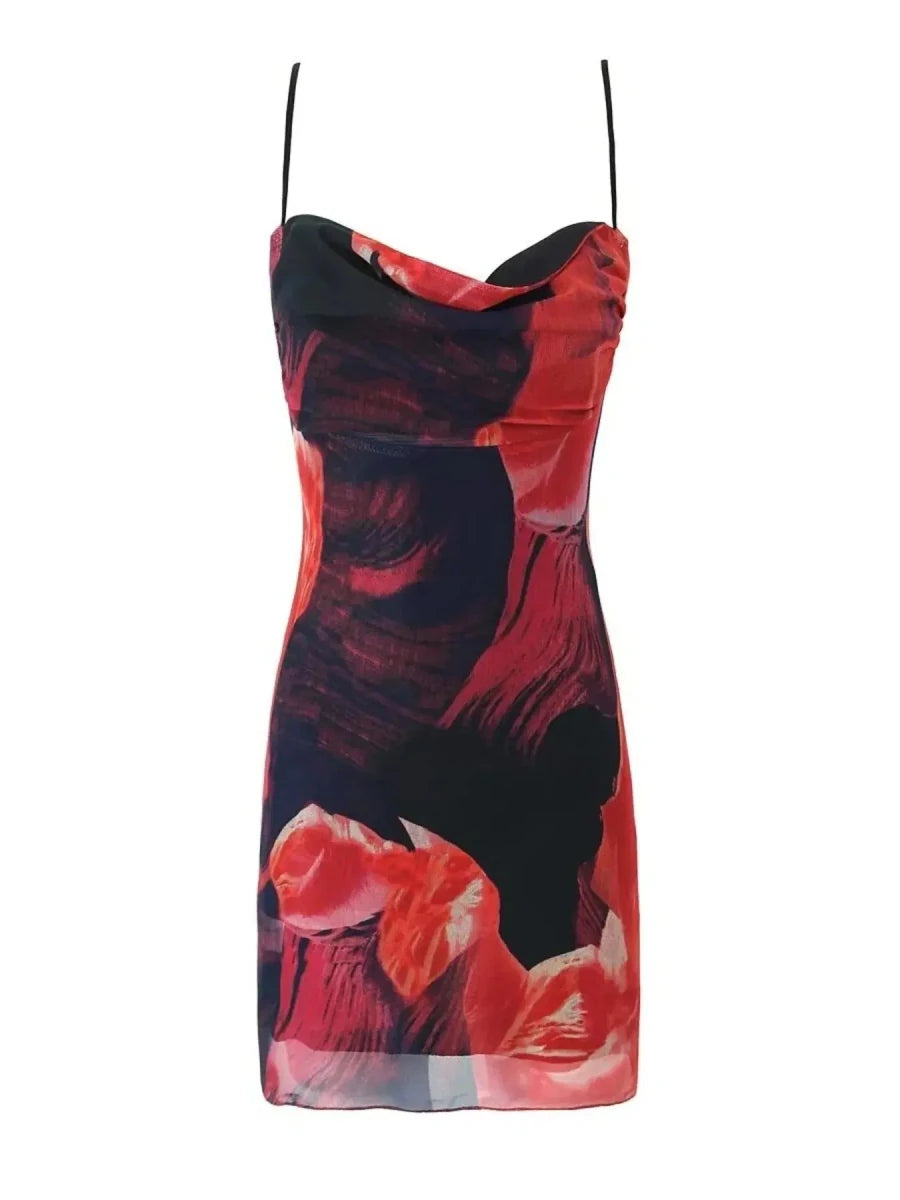 Electric Ivanna Inkblot Slip Mini Dress - Lustreve