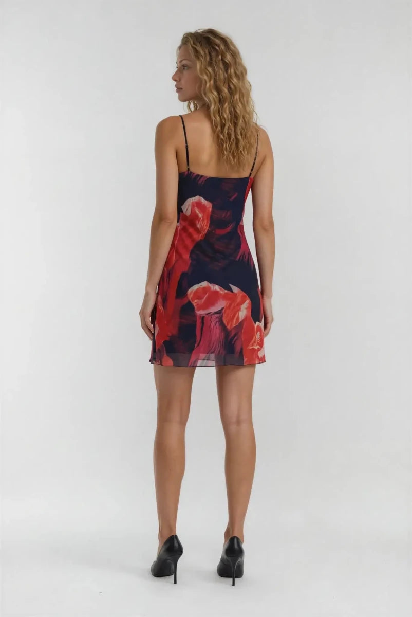 Electric Ivanna Inkblot Slip Mini Dress - Lustreve