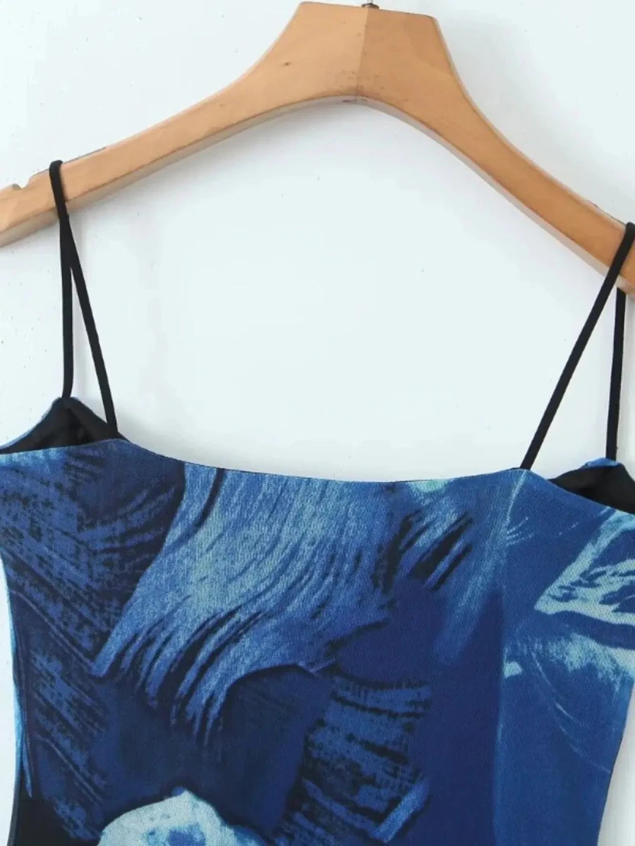 Electric Ivanna Inkblot Slip Mini Dress - Lustreve