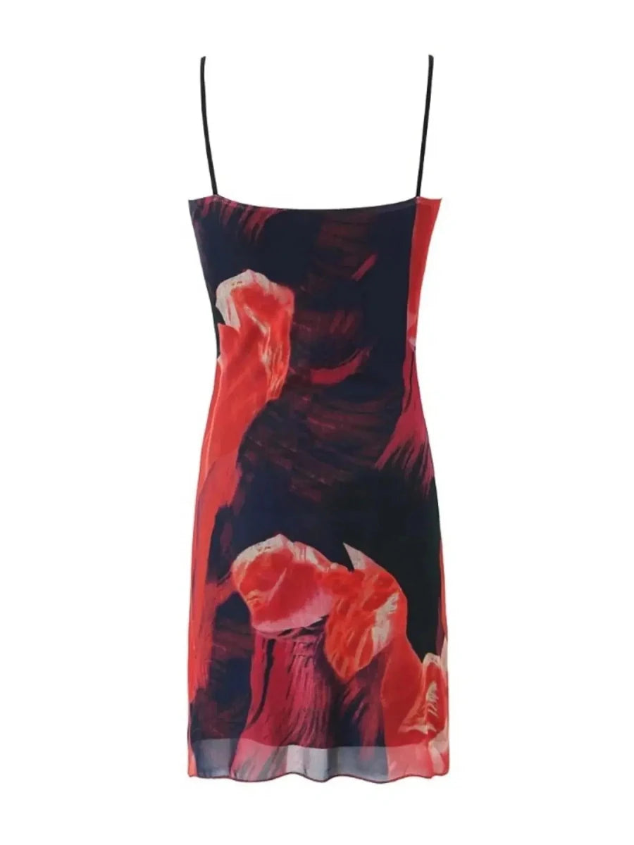 Electric Ivanna Inkblot Slip Mini Dress - Lustreve