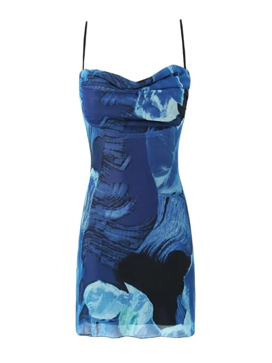 Electric Ivanna Inkblot Slip Mini Dress - Lustreve