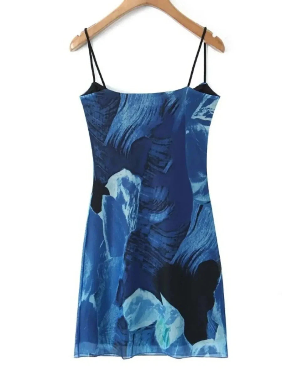 Electric Ivanna Inkblot Slip Mini Dress - Lustreve