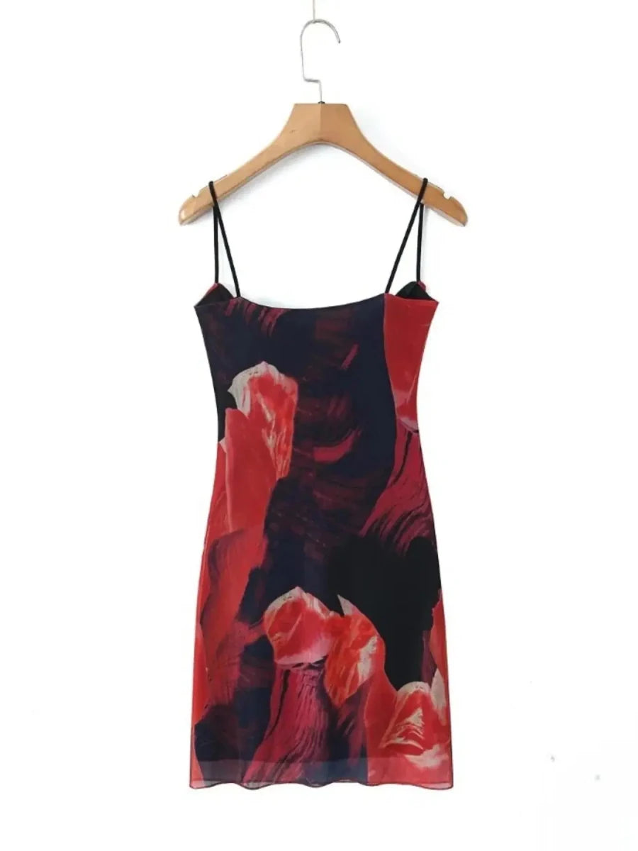 Electric Ivanna Inkblot Slip Mini Dress - Lustreve