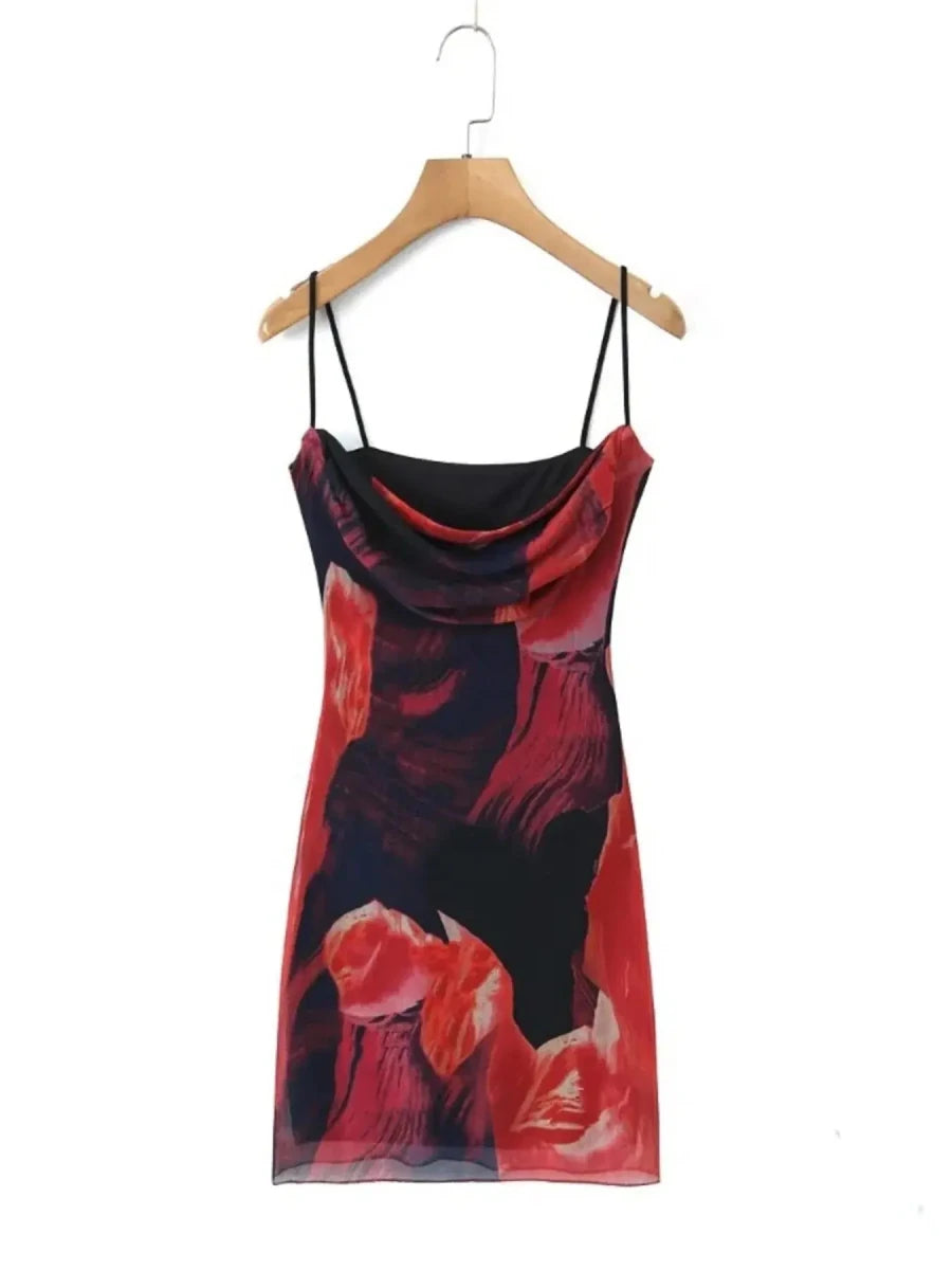 Electric Ivanna Inkblot Slip Mini Dress - Lustreve