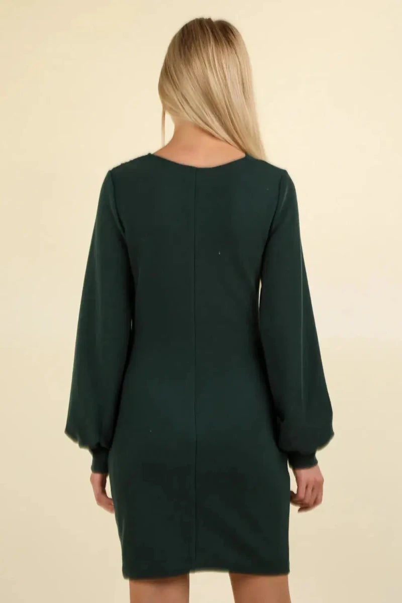 Evergreen Maeve Drape - Front Bodycon Dress - Lustreve