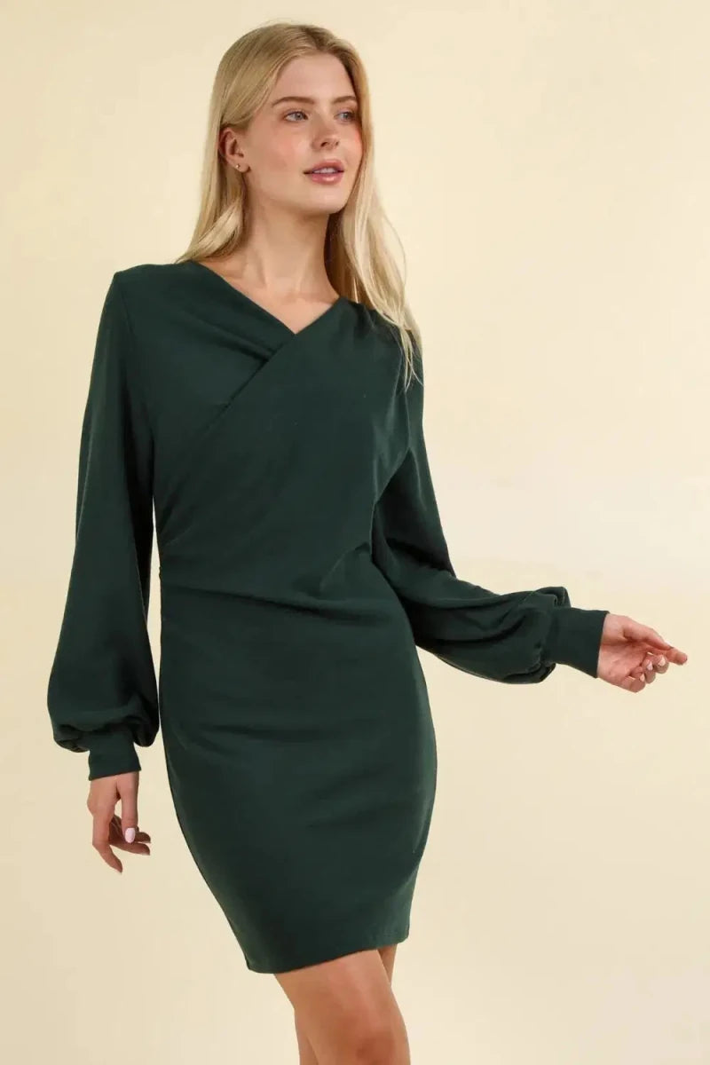 Evergreen Maeve Drape - Front Bodycon Dress - Lustreve