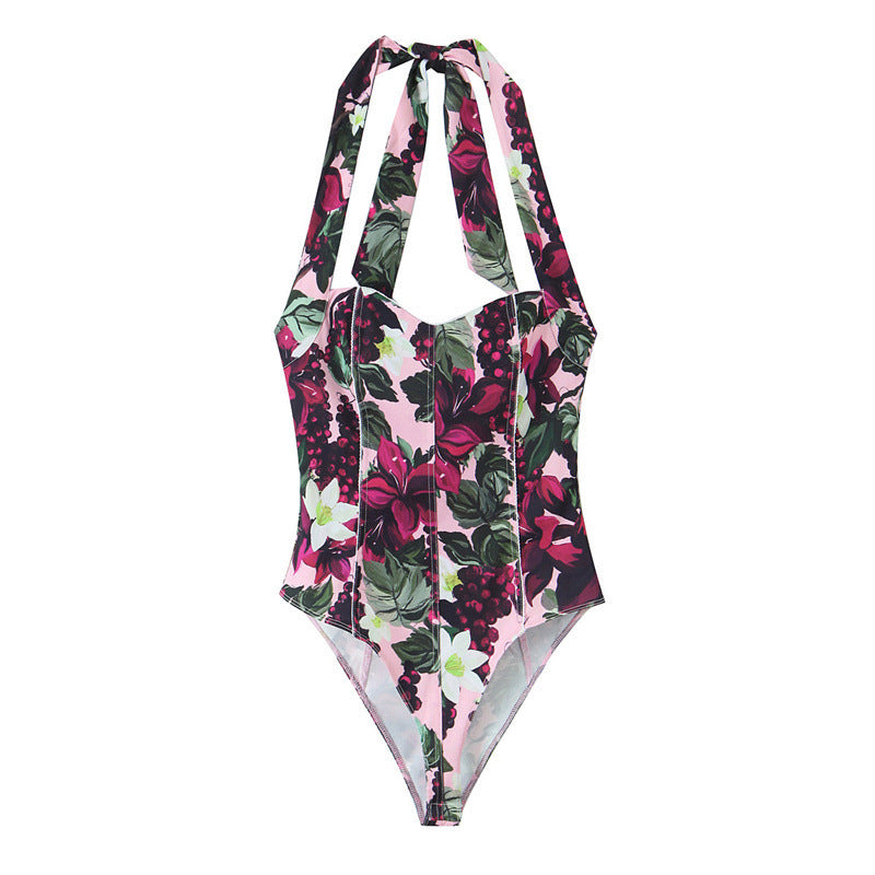 Sexy Hot Girl Print Neckholder Top