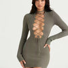 Knitted Sheath Deep Bodycon Dress