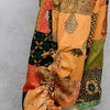 POL Printed Patchwork Wide Leg Pants with Adjustable Side Drawstring