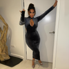 Midnight Seduction Hollow Velvet Bodycon Kleid