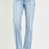RISEN Tummy Control High Rise Straight Pin Tuck Jeans