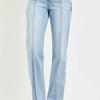 RISEN Tummy Control High Rise Straight Pin Tuck Jeans