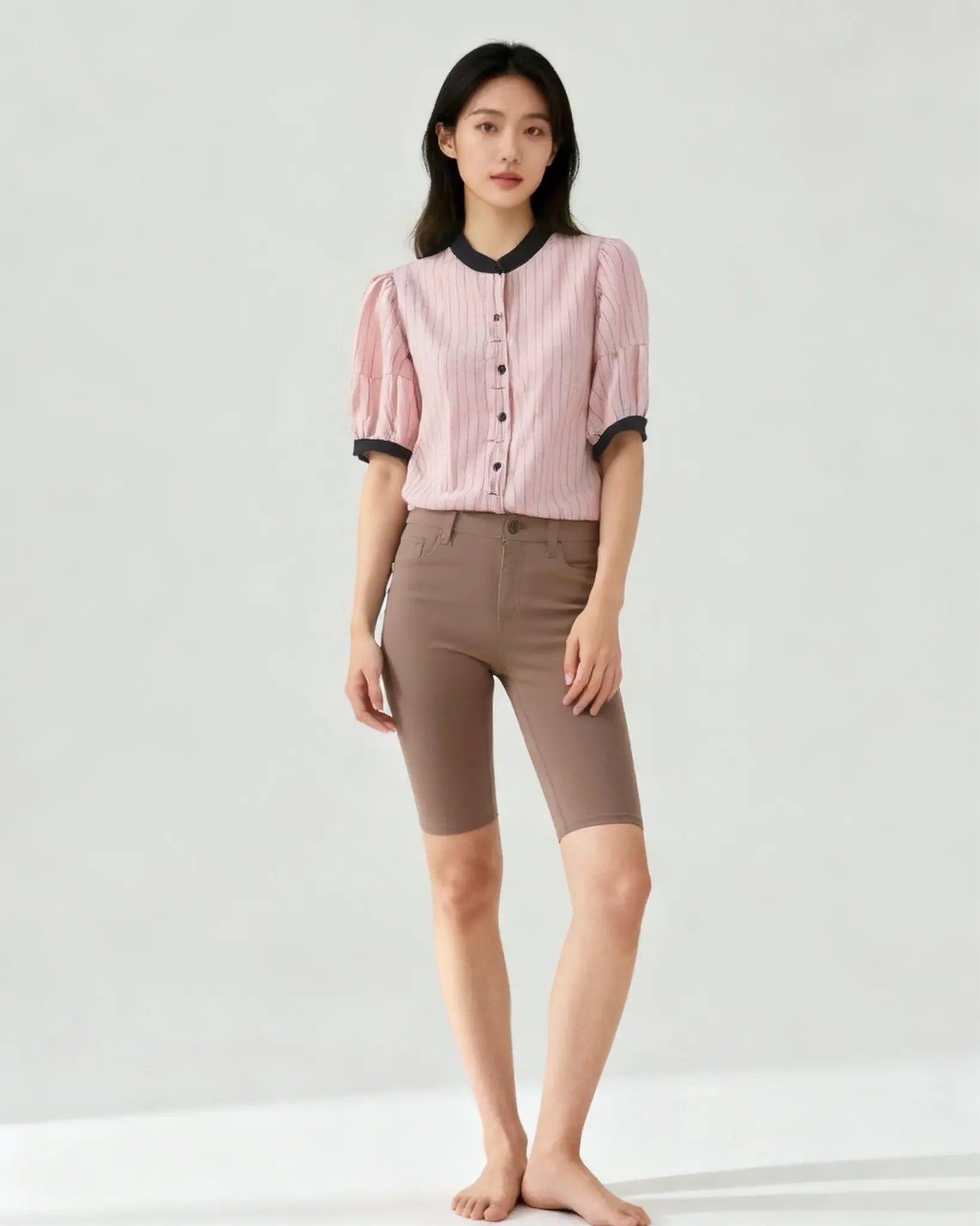 Boho Breeze – Youthful Puff Sleeve Asymmetric Chic Shirt