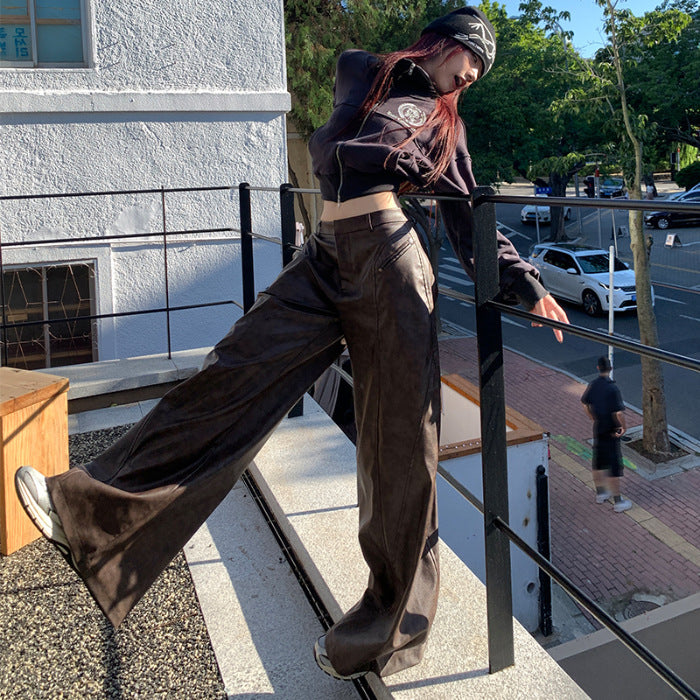 Maillard Soft  Faux Wide-Leg Pants