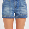 RISEN Full Size High Rise Patched Front Pocket Shorts Plus Size