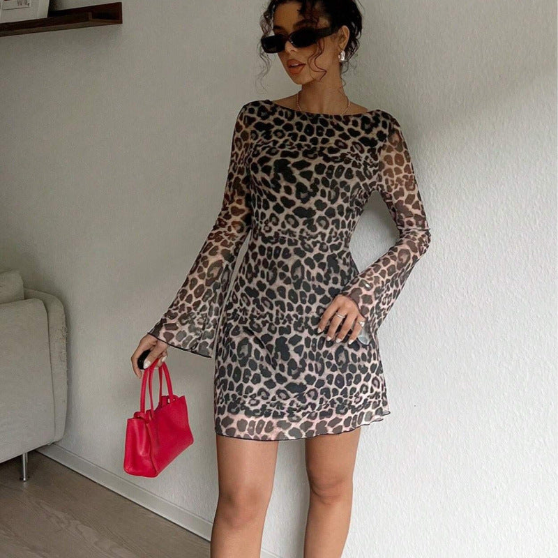 Rogue Mood Leopard Mesh Dress