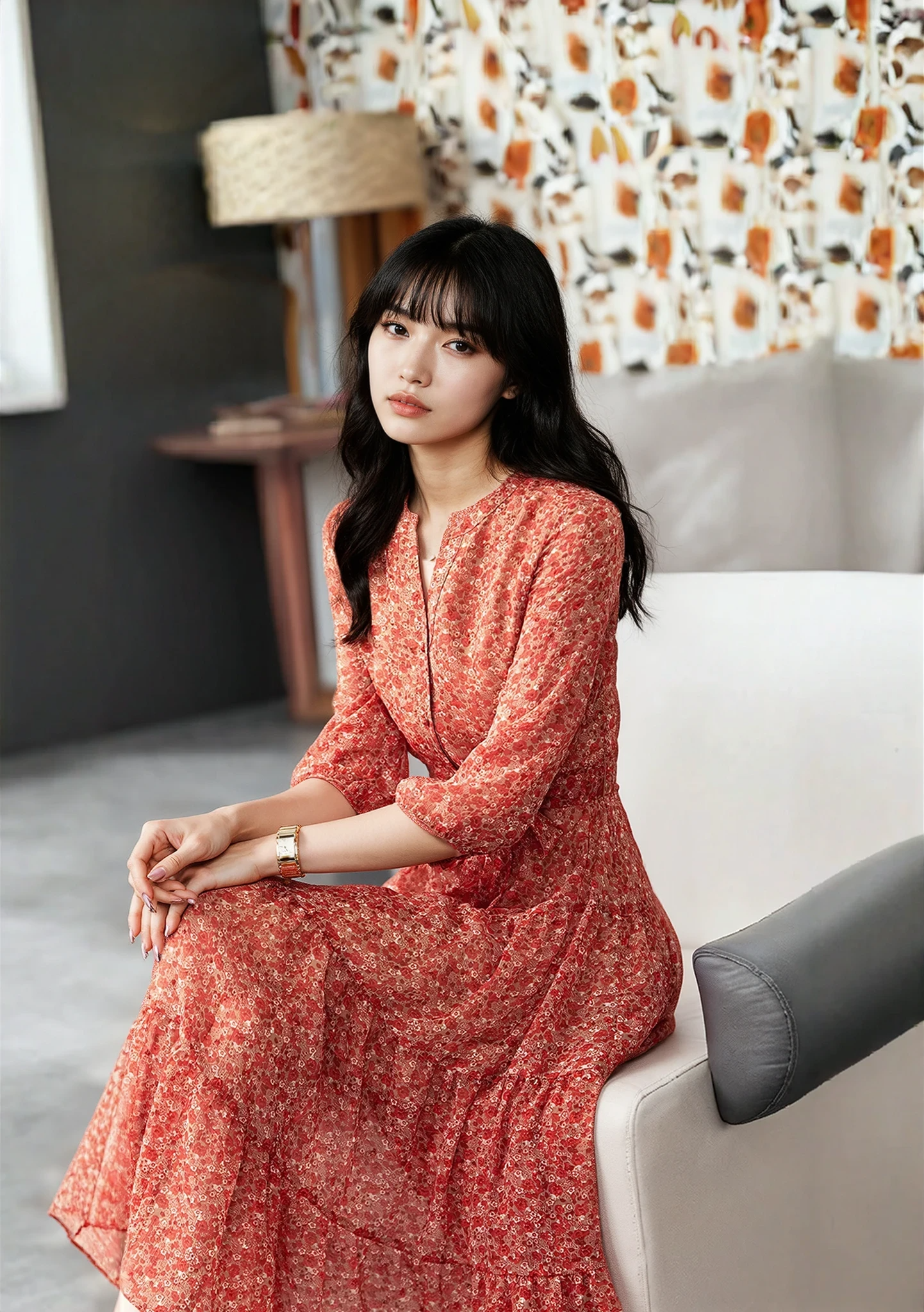 Ville Fleur Waist-Flare Dress"