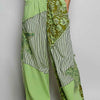 POL Striped Floral Patchwork Wide leg Pants with Side Big Star Patch