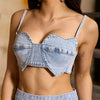 Denim Love – Heart-Shaped Cropped Tube Top