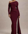 One-Shoulder Ruched Maxi Dress