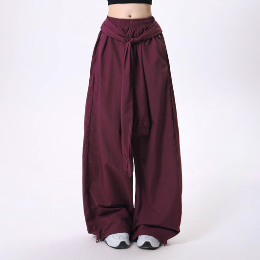 Urban Tie-Waist Wide-Leg Cargo Pants