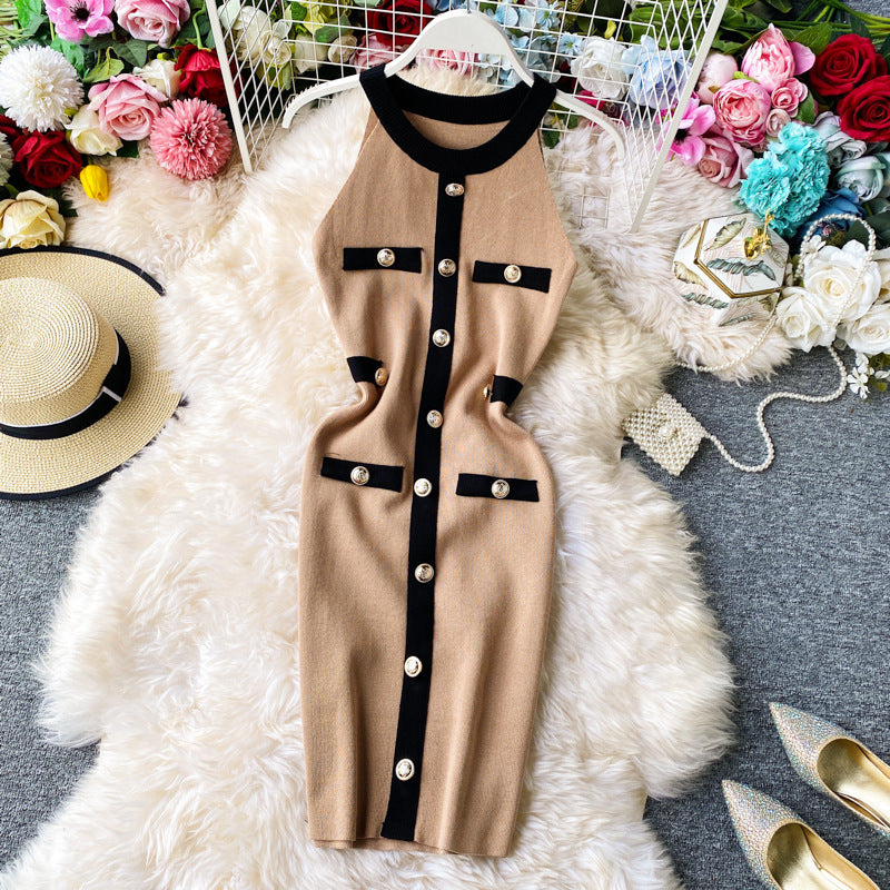 Robe moulante en maille à épaules dénudées Aurelia