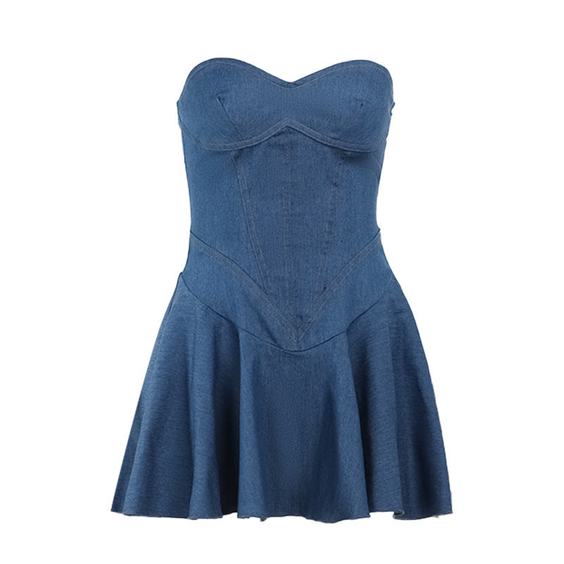 A -List Aurelia Denim Tube  Dress