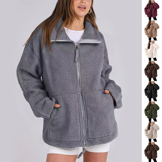 Kim Wool  Lapel Zip-up Coat