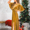 Robe fendue en velours Golden Hour
