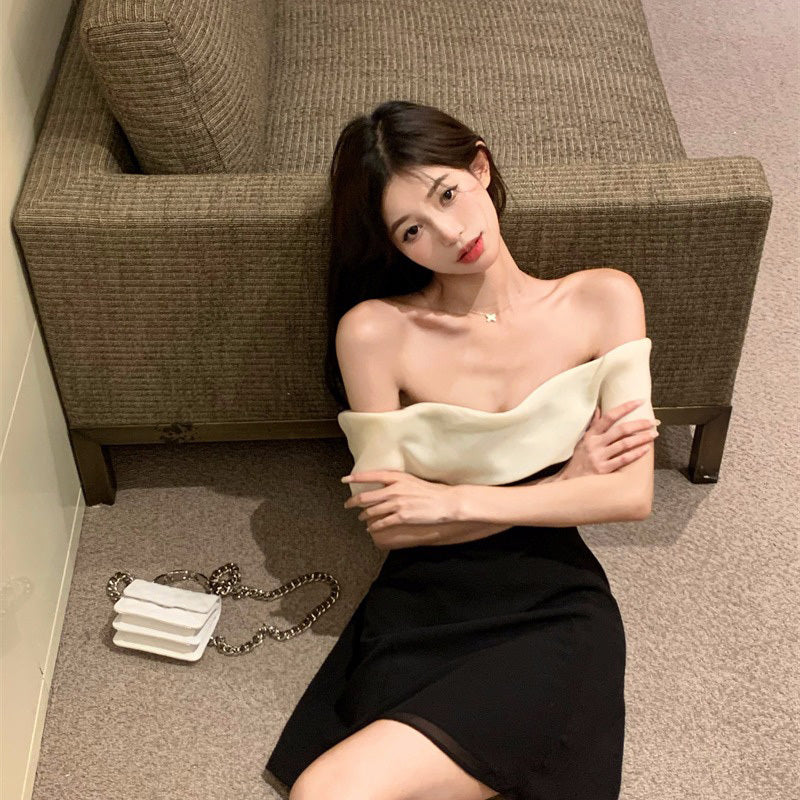 Robe trapèze à épaules dénudées Midnight Allure