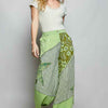 POL Striped Floral Patchwork Wide leg Pants with Side Big Star Patch