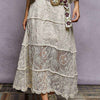 POL Floral Embroidered Tiered Crochet Skirt