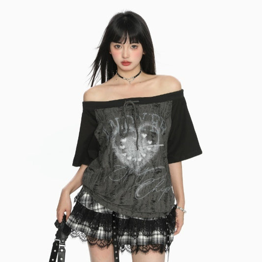 Hollow Muse Off-Shoulder Top