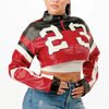 Fast Lane 23 Cropped Moto Jacket – Red - Lustreve