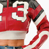 Fast Lane 23 Cropped Moto Jacket – Red - Lustreve