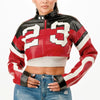 Fast Lane 23 Cropped Moto Jacket – Red - Lustreve