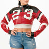 Fast Lane 23 Cropped Moto Jacket – Red - Lustreve
