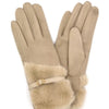 Faux Fur And Strap Cuff Smart Touch Gloves. - Lustreve