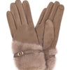Faux Fur And Strap Cuff Smart Touch Gloves. - Lustreve